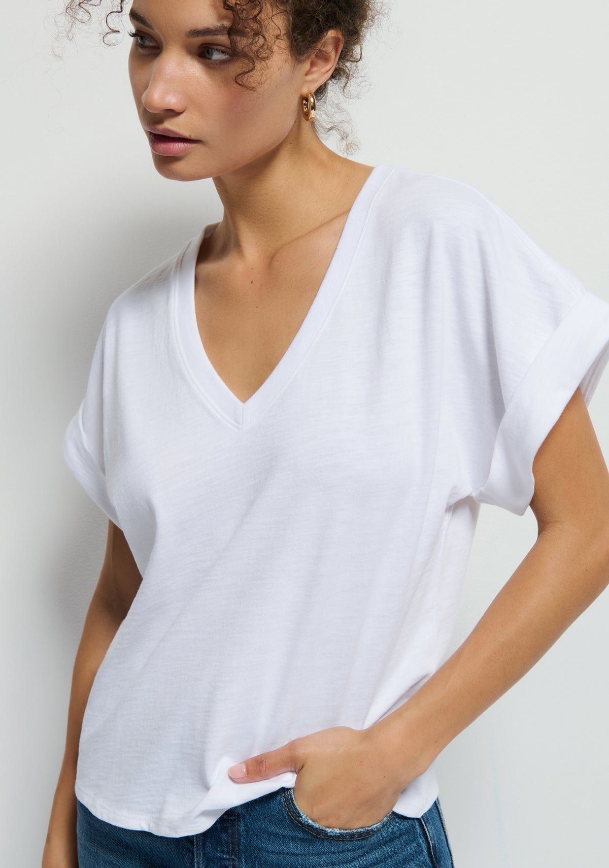 Stevie Cuffed V-Neck