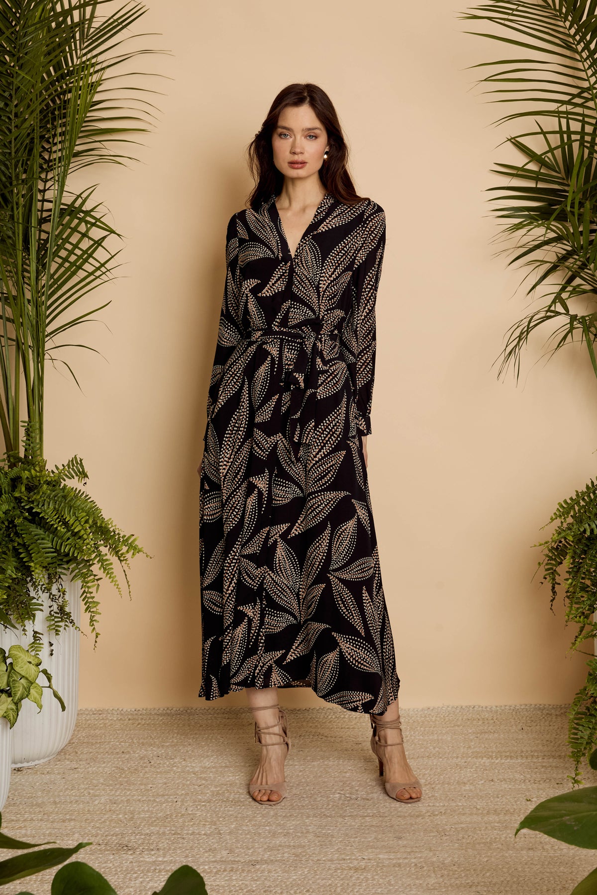 Azura Dress in Star Dust Leaf