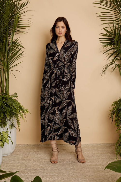 Azura Dress in Star Dust Leaf