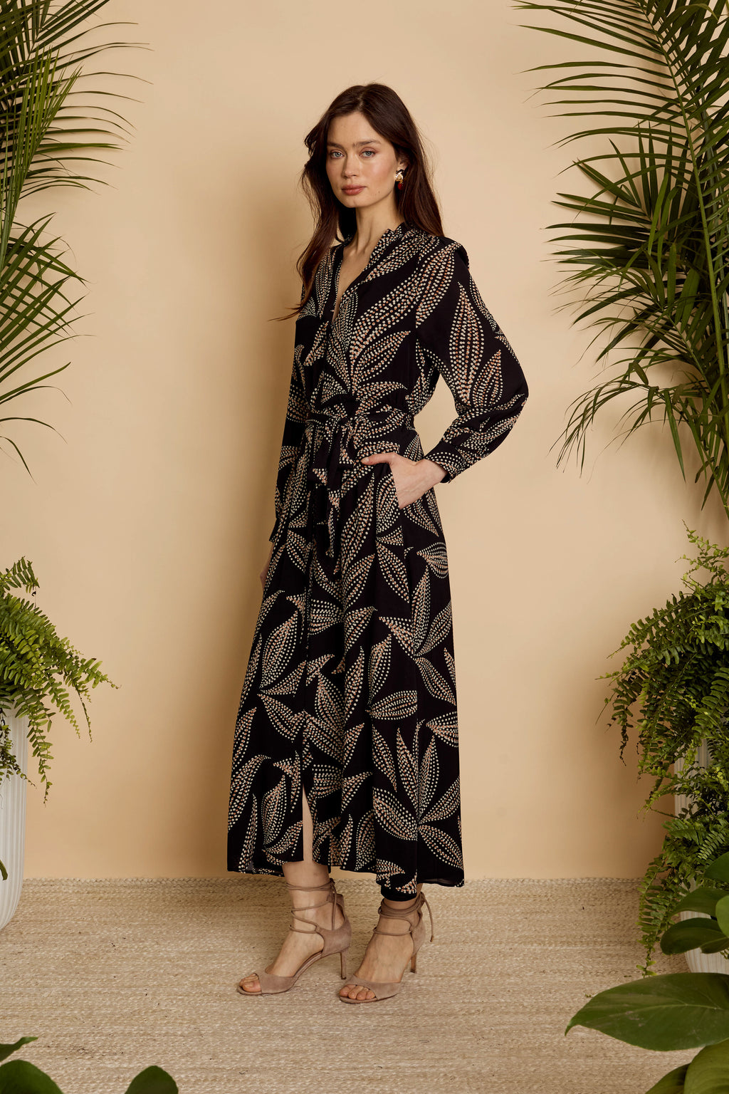 Azura Dress in Star Dust Leaf