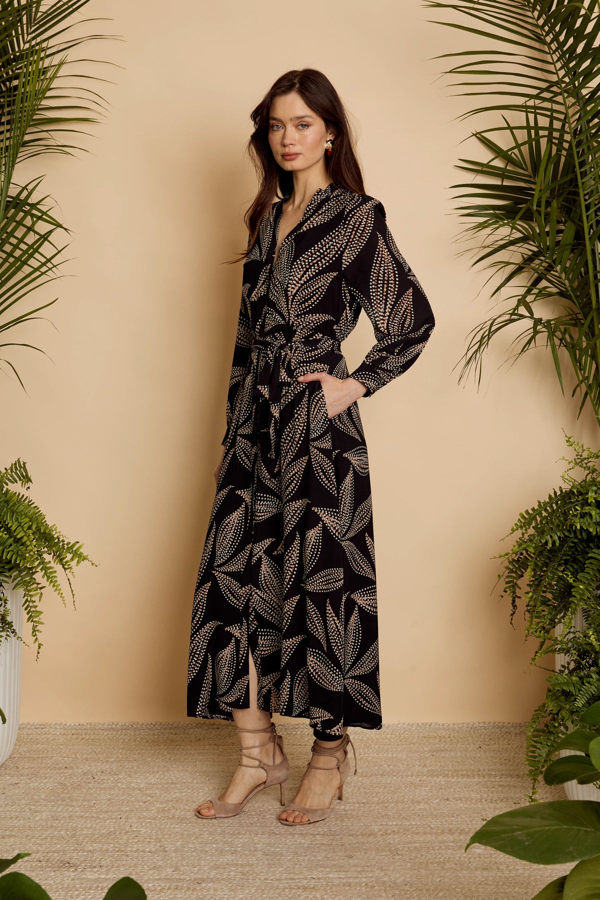 Azura Dress in Star Dust Leaf
