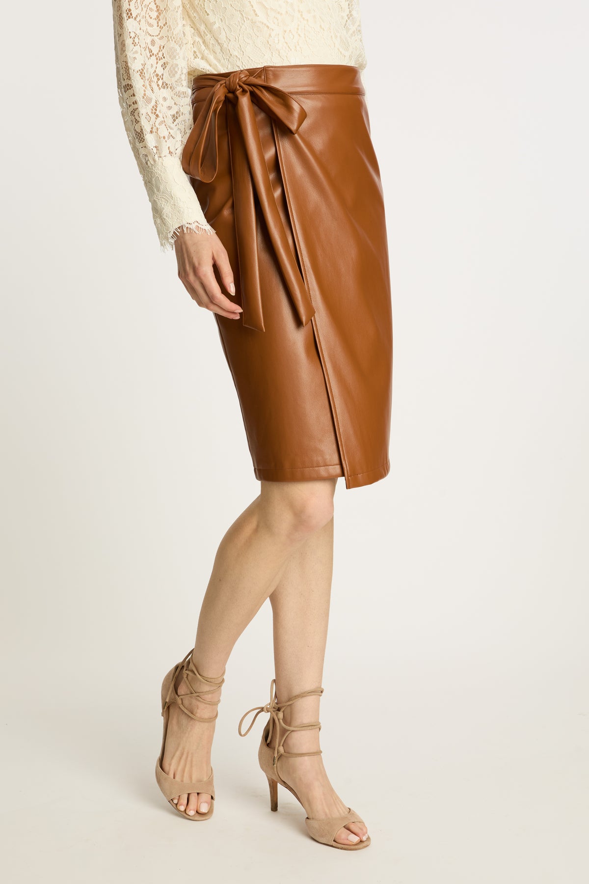 Peyton Skirt in Tobacco Vegan Leather