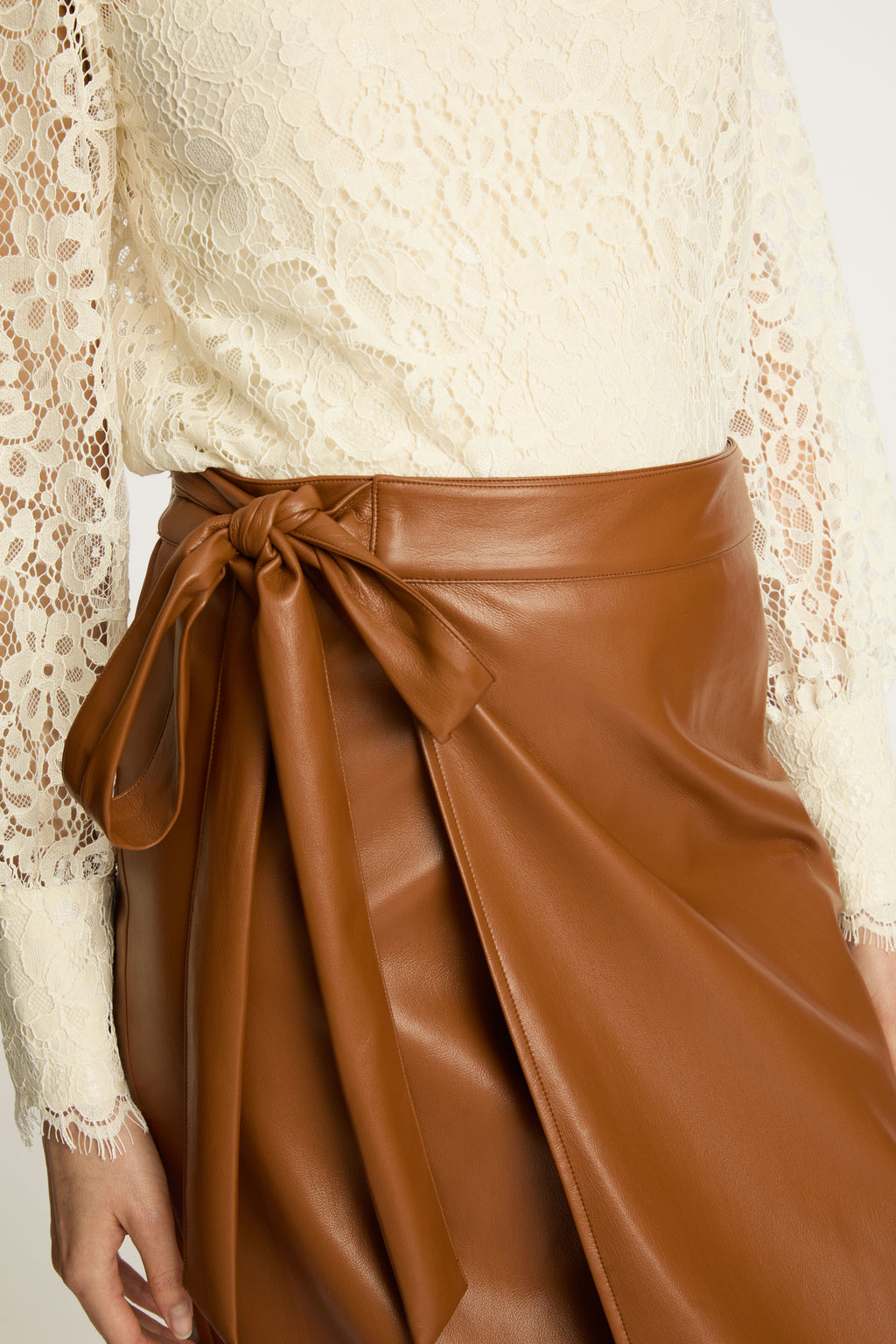 Peyton Skirt in Tobacco Vegan Leather