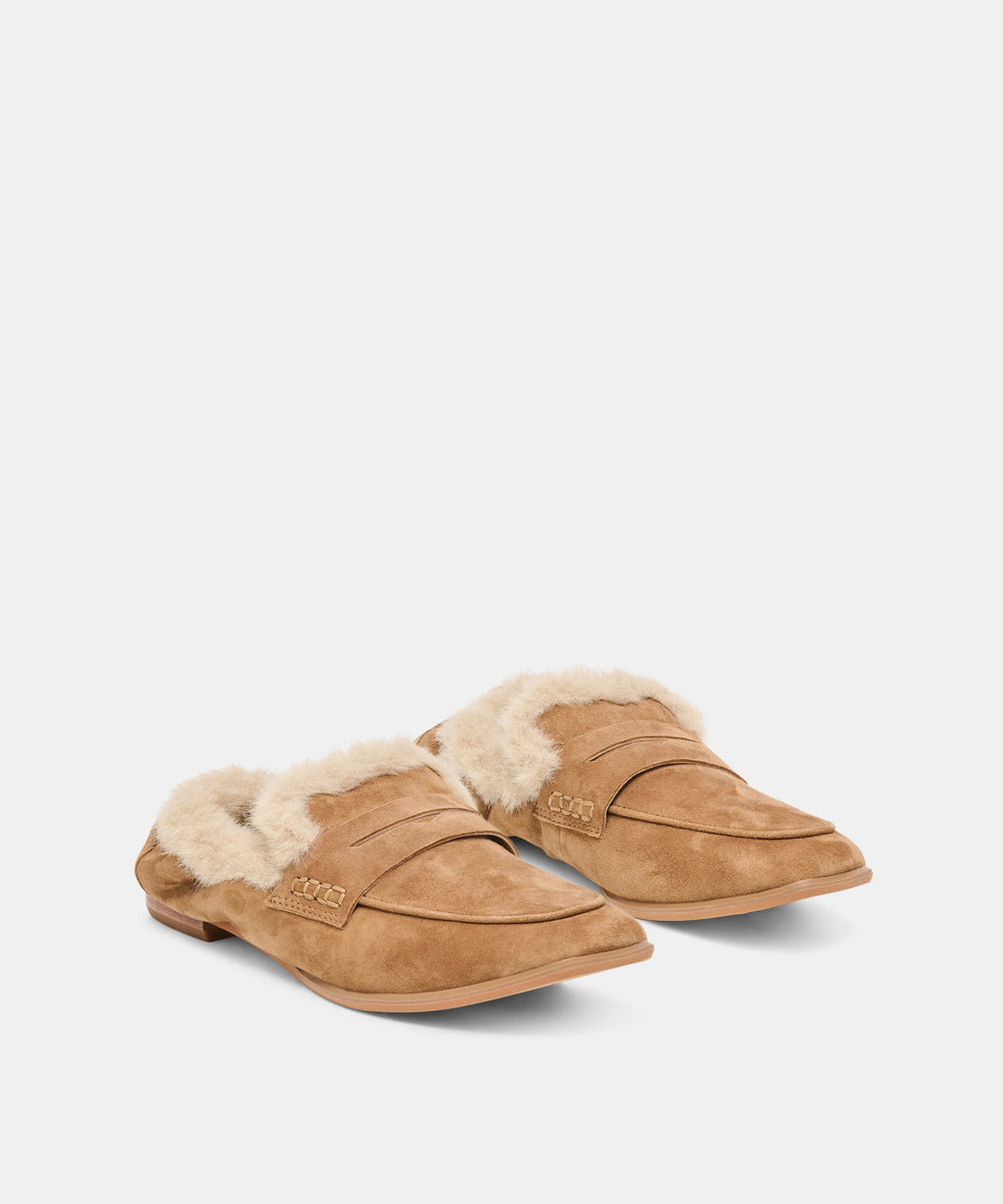 Cloey Brown Plush Loafers