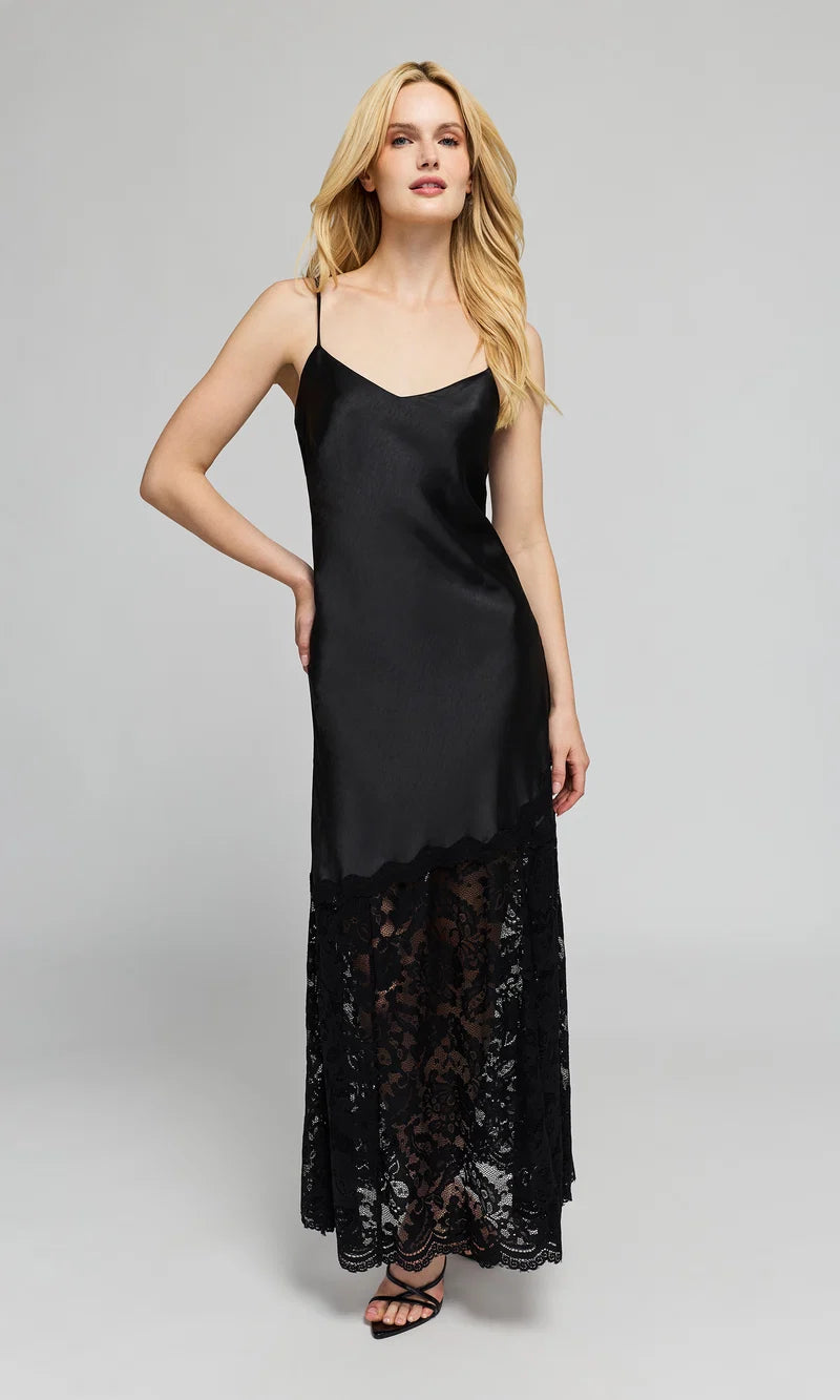 PEGGY LACE COMBO SATIN DRESS