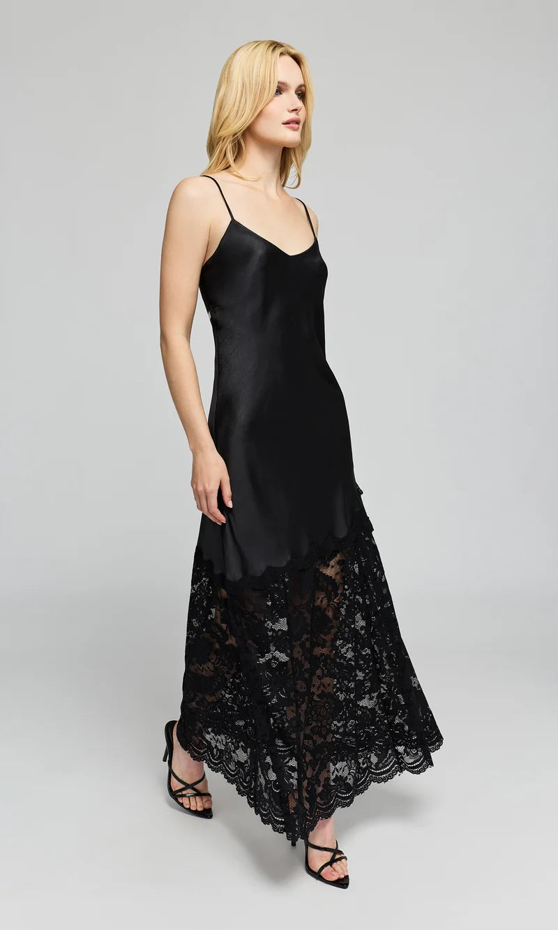 PEGGY LACE COMBO SATIN DRESS