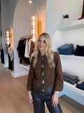 Buckle Hardware Faux Suede Jacket
