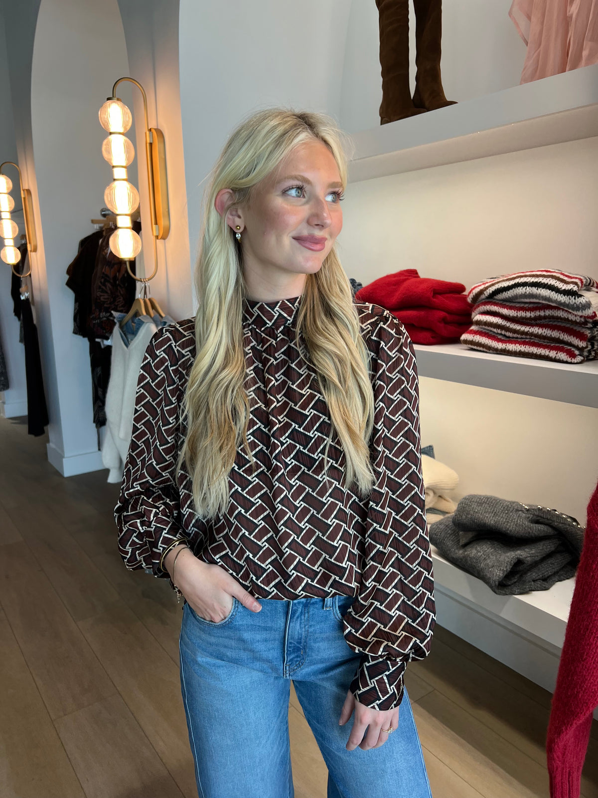 Marilyn High Neck Blouse