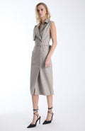 51097 - Mila Vegan Leather Trench Dress