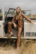 Santi Pant in Tobacco Vegan Leather
