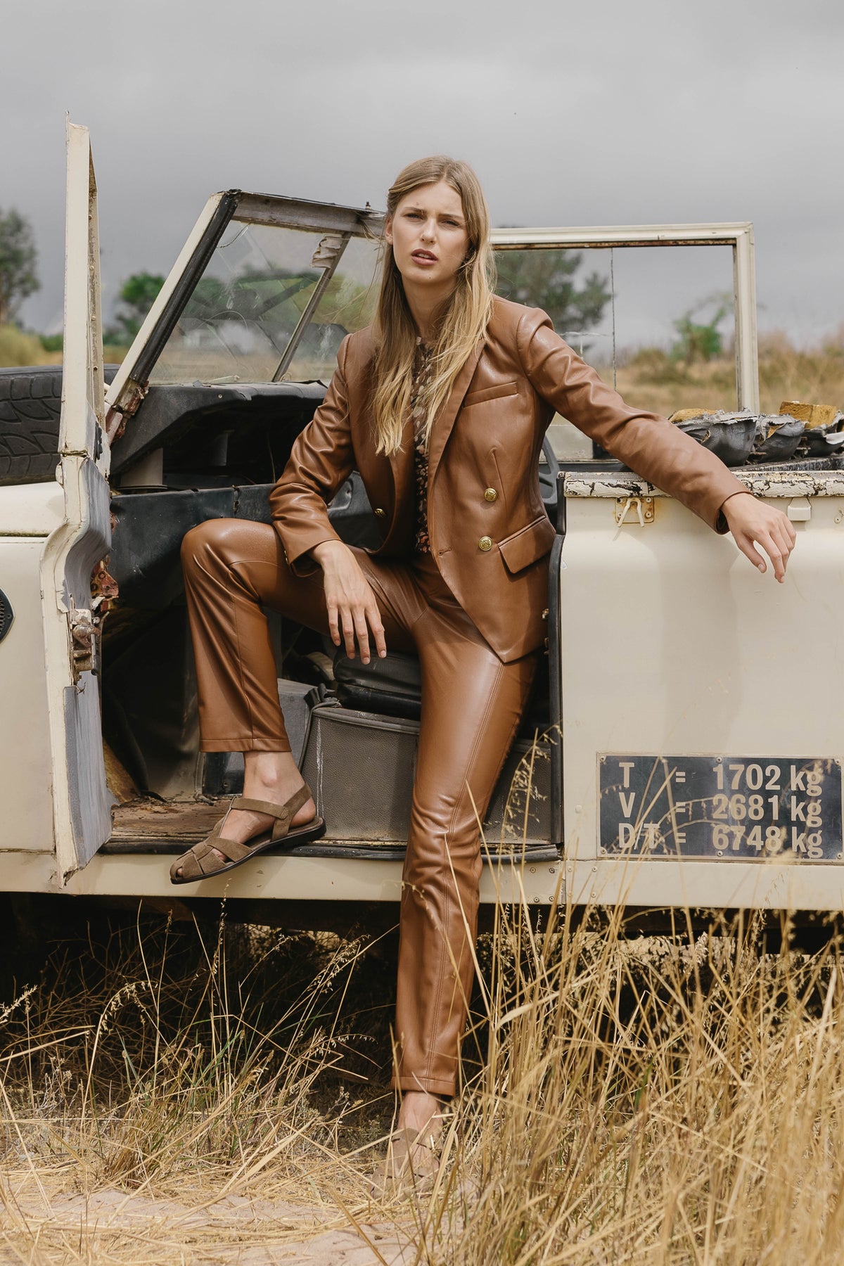 Santi Pant in Tobacco Vegan Leather