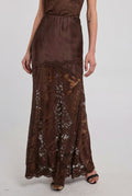PERRINE LACE COMBO SATIN SKIRT