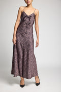 MADELEINE LEOPARD SATIN BOW DRESS