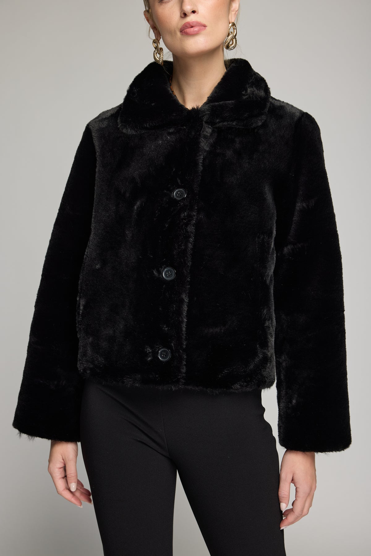 DELPHINE REVERSIBLE FAUX FUR SHEARLING JACKET