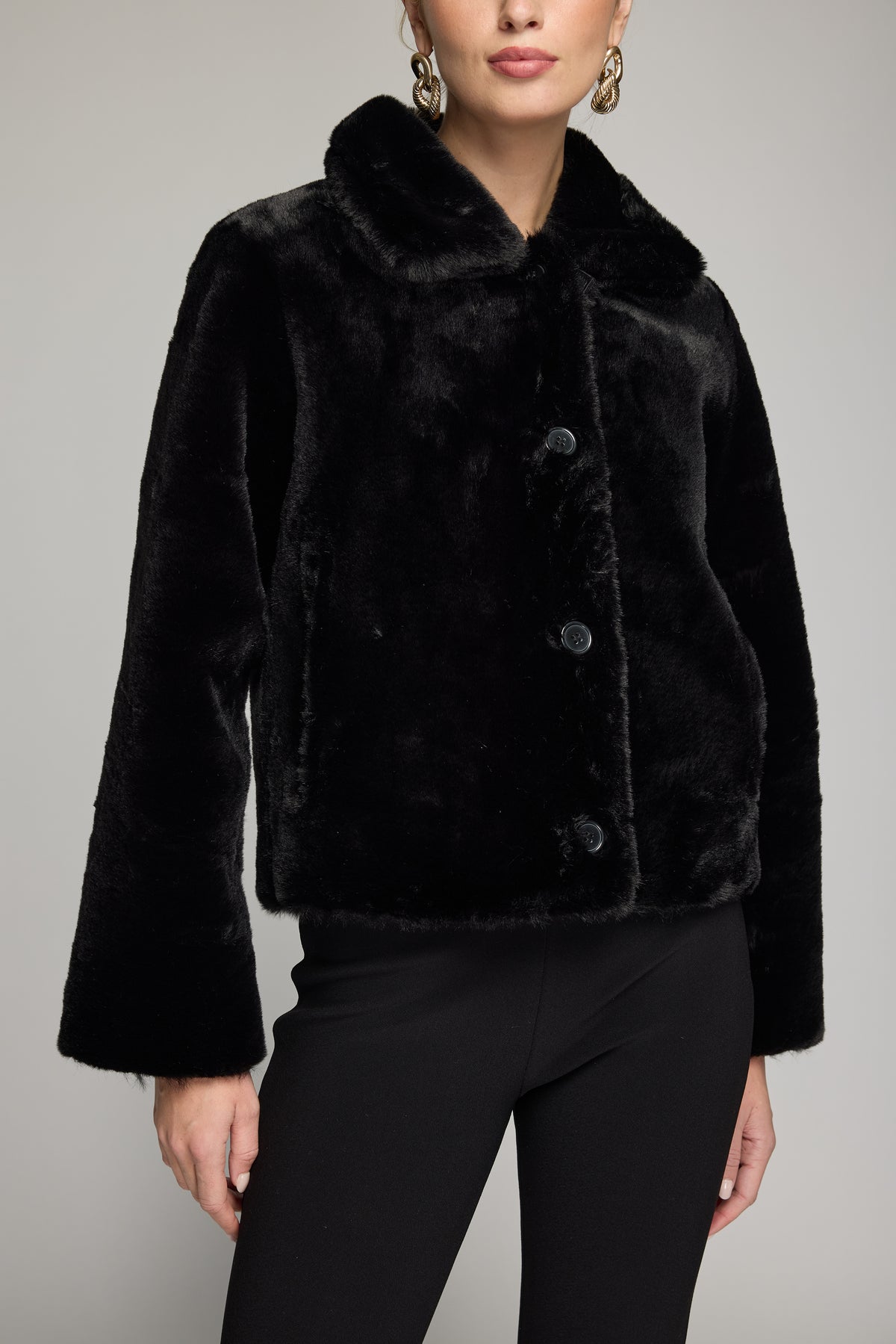 DELPHINE REVERSIBLE FAUX FUR SHEARLING JACKET