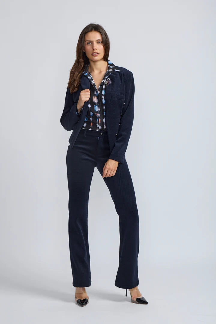 Jewel Print Tie Front Blouse