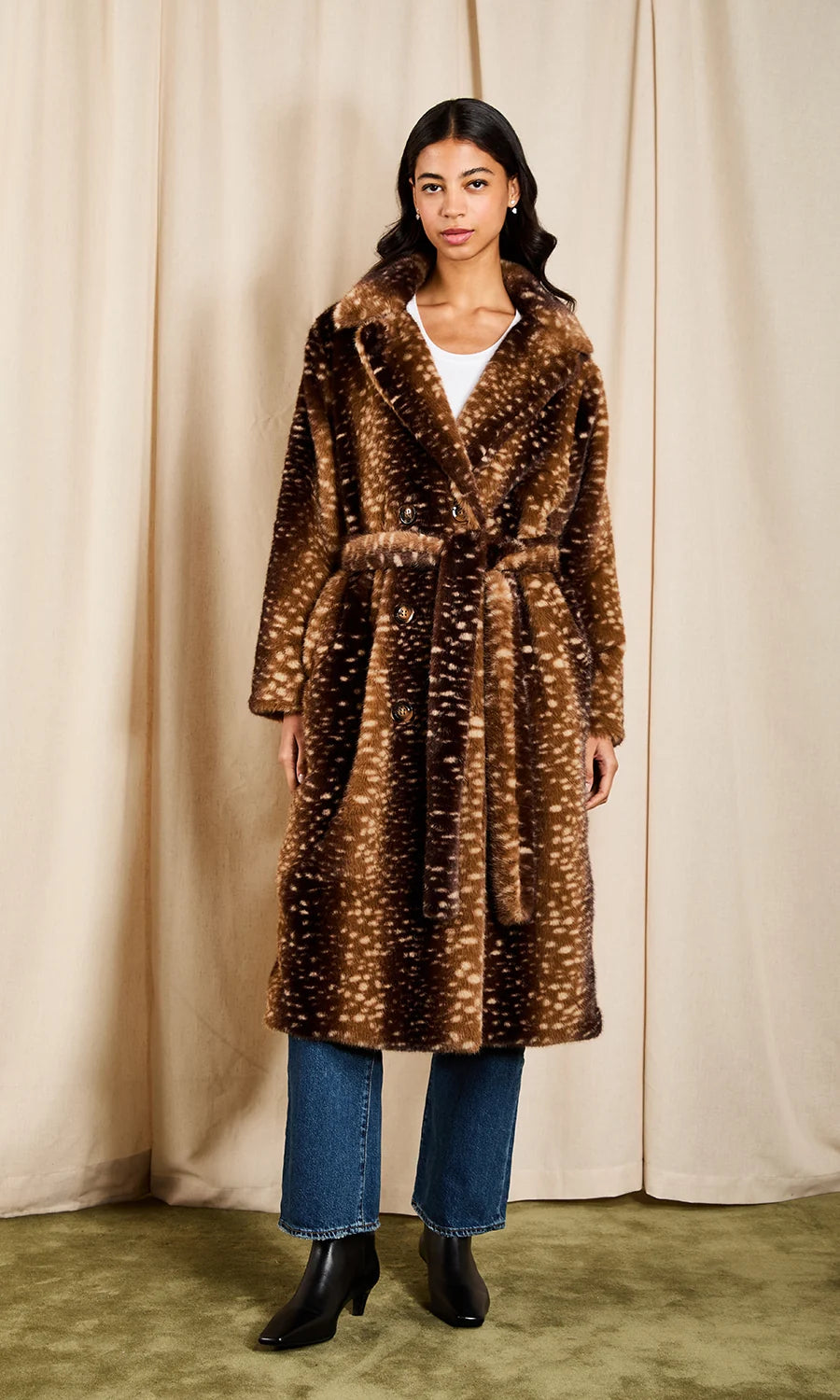 Svea Deer Faux Fur Coat