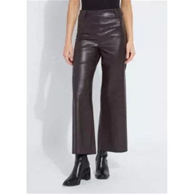 Hi Waist Leather Wide Leg